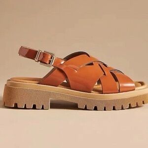 Maeve by Anthropologie Beige Fisherman Sandals EU 40 US 9–9.5 Chunky Lug Sole
